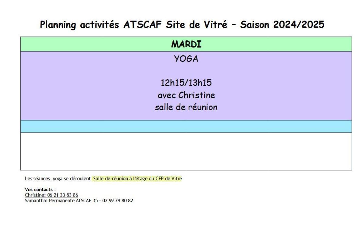Planning Vitre