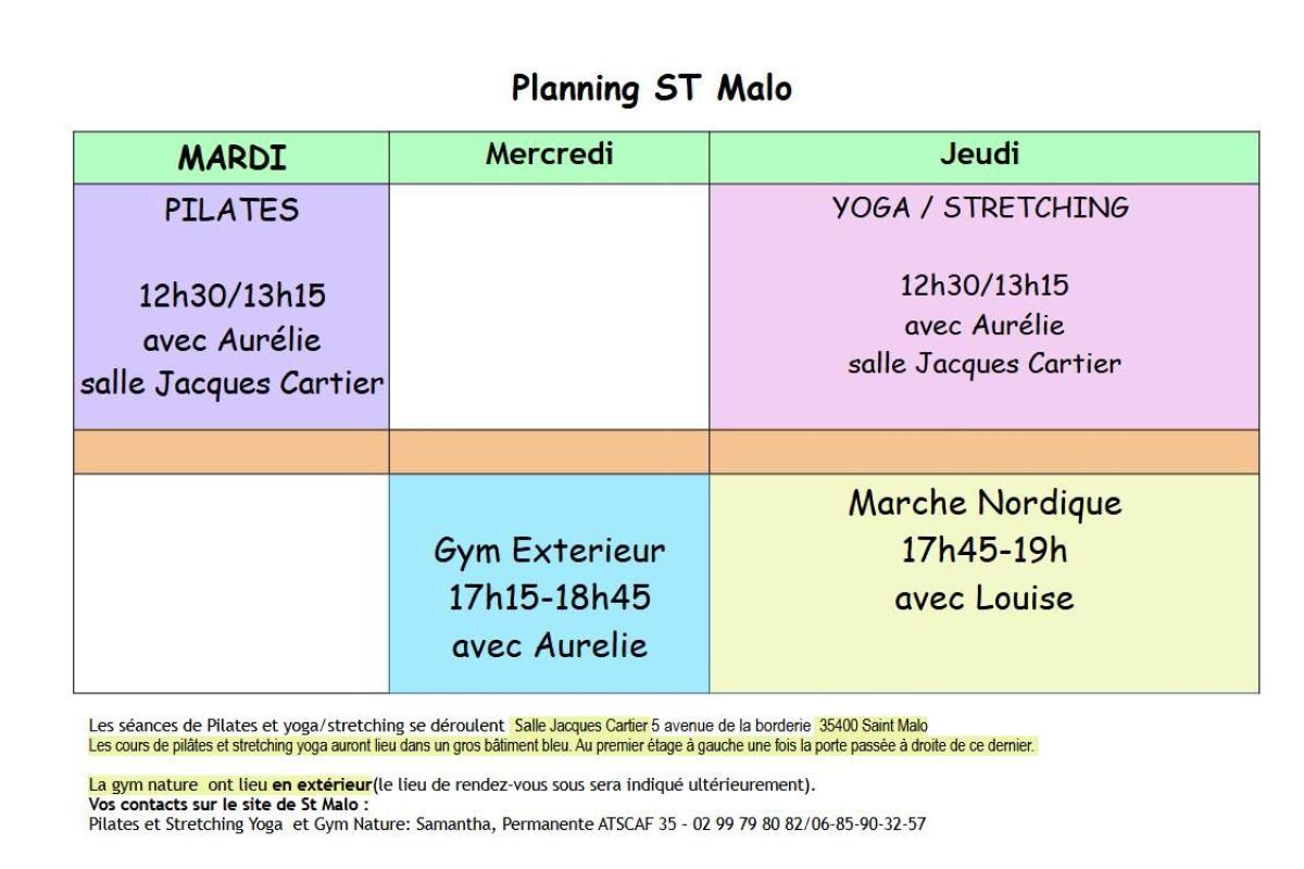 Planning Saint Malo