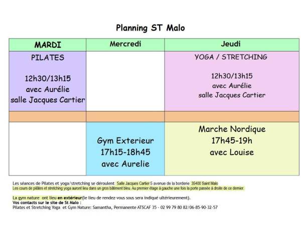 Planning Saint Malo