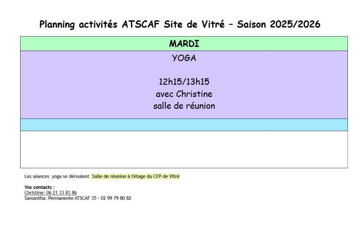 Planning Vitre
