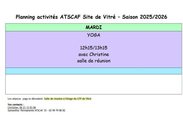 Planning Vitre